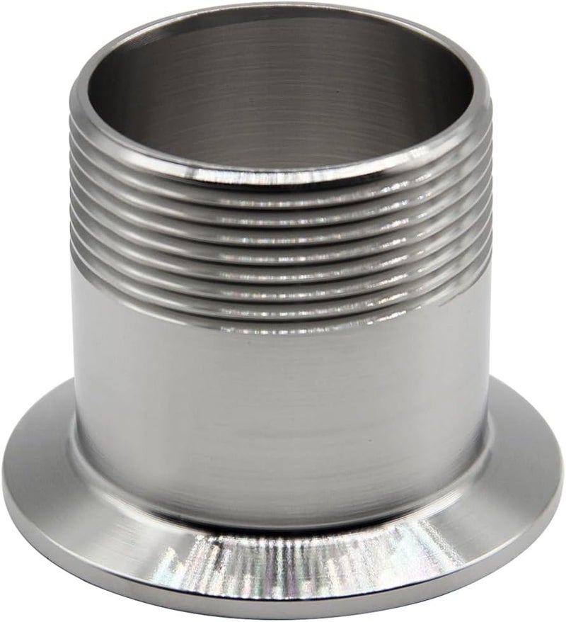 Fitvell Stainless Steel Sanitary Pipe Fitting 1.5" NPT Male Thread to 2" Tri Clamp 64mm Ferrule OD Sanitary Home Brew Adapter Connector - Image 2
